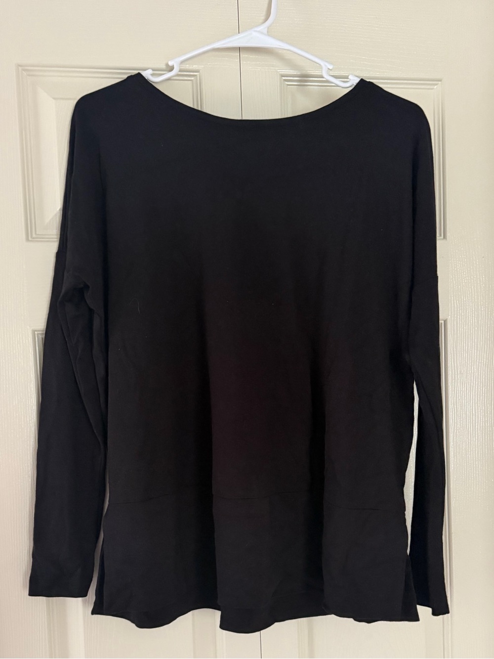 LOFT Black Long-Sleeve Boatneck Top